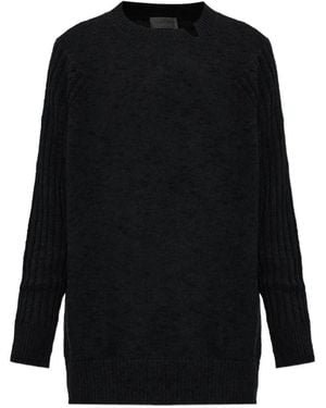 Yohji Yamamoto Oversized-Pullover Mit Cut-Out - Schwarz