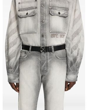 Off-White c/o Virgil Abloh Arrow Quote Reversible 35Mm Belt - Grey