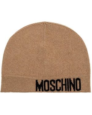 Moschino Logo-Detail Beanie Hat - Brown