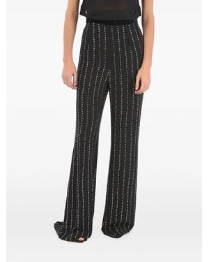 Philipp Plein Crystal-Embellished Palazzo Trousers - Black