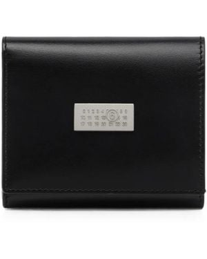 MM6 by Maison Margiela Leather Tri-Fold Wallet - Black