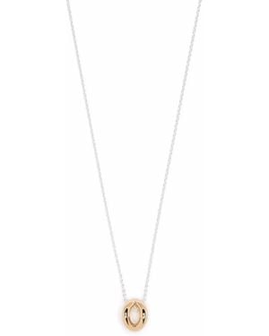 Le Gramme Collar Entrelacs En Plata De Ley Y Oro Amarillo De 18Kt Con Colgante - Blanco