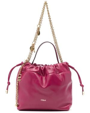 Chloé Mini Logo-Detail Shoulder Bag - Pink