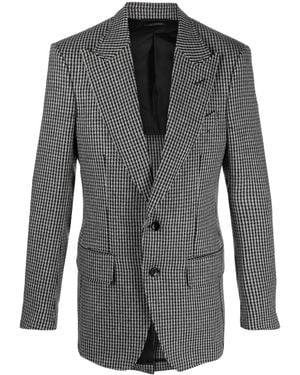 Tom Ford Atticus Houndstooth Wool-Blend Blazer - Gray