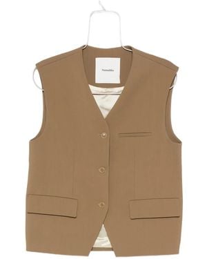 Nanushka Buttoned Sleeveless Vest - Natural