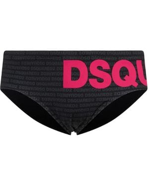 DSquared² Logo-Print Swim Trunks - Black