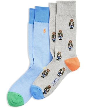 Polo Ralph Lauren Logo Socks (Set Of Two) - Blue