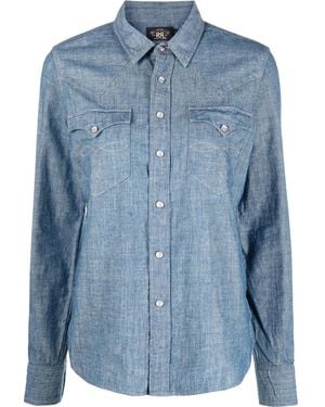 RRL Buffalo Denim Western Shirt - Blue