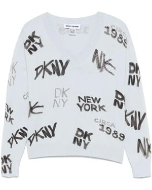 DKNY Oberteil Mit Logo-Print - Grau
