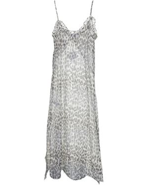 Baum und Pferdgarten Alvine Leopard-Print Ruffled Dress - Gray