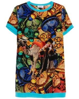 The Artistylist Graphic-Print Short-Sleeve Mini Dress - Blue