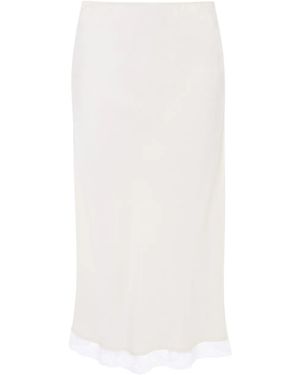 Victoria Beckham Lace Trim Slip ミディスカート - ホワイト