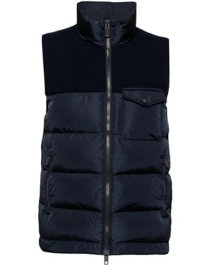 Aspesi Knitted Padded Gilet - Blue