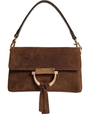 Poche Paris Suede Tassel-Detail Shoulder Bag - Brown