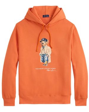 Polo Ralph Lauren Hoodie En Polaire À Motif Polo Bear - Orange
