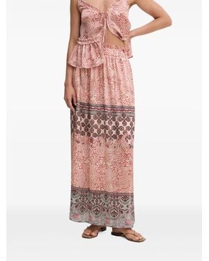 Morgan Ony Printed Maxi Skirt - Pink