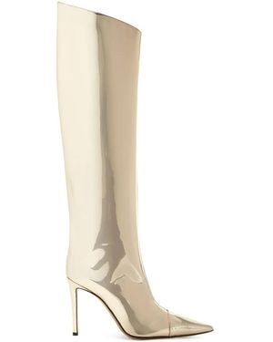 Alexandre Vauthier 105Mm Metallic Knee-High Boots - White