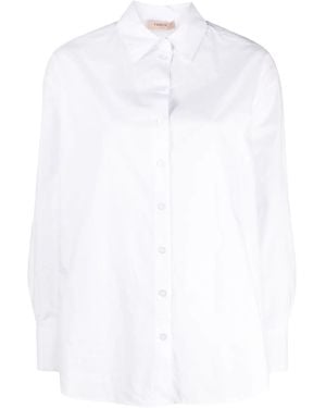 Twinset Chain-Link Belt Poplin Shirt - White