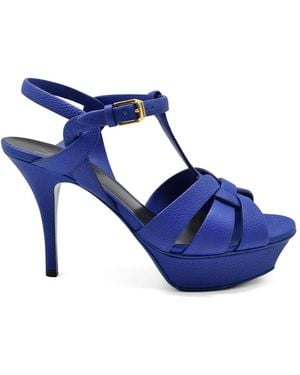 Saint Laurent Tribute Sandals - Blue