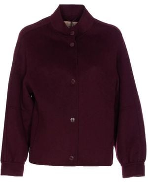 Twinset Snap-Button Crew-Neck Jacket - Red