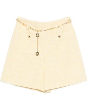 Maje Chain-Detail Mini Shorts - Natural