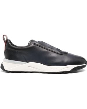 Santoni Leather Sneakers - Blue