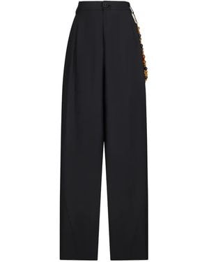 DARKPARK Phebe Beaded Wide-Leg Pants - Black