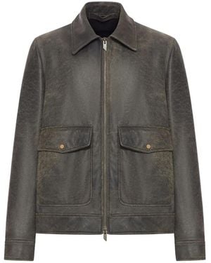 Salvatore Santoro Flap-pocket Leather Jacket - グレー