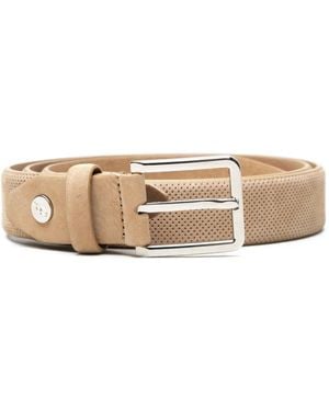 Brioni Perforated Buckle Belt - Natural
