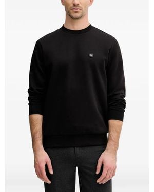 BOSS Logo-plaque crew-neck sweatshirt - Negro