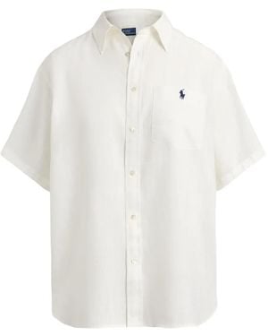 Polo Ralph Lauren Oversize Patch Linen Shirt - White