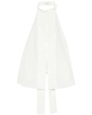 St. Agni Neckholder-Top Mit Knopfdetail - Weiß