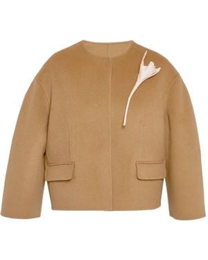 Erdem Tulip-Brooch Jacket - Brown