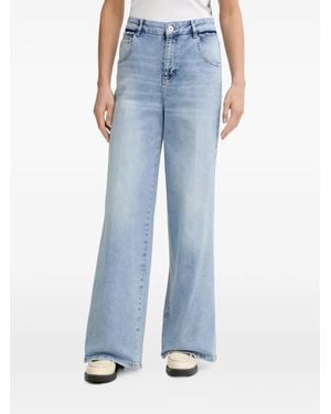 MARC AUREL Faded-Wash Wide-Leg Jeans - Blue