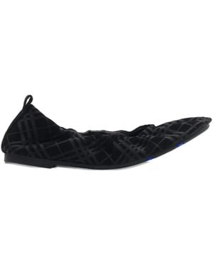Burberry Ballerinas Aus Wildleder - Schwarz