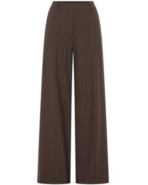 Anna Quan Adam Chalk-Stripe Pants - Brown