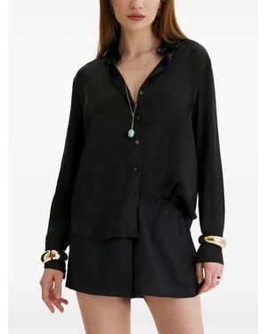 Framboise Fremont Silk Shirt - Black