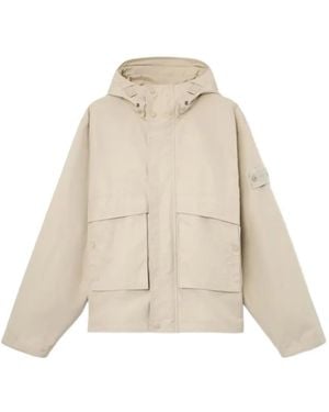Stone Island Q100025 All-Weather Cotton Canvas_S. I. Ghost Hooded Jacket - Natural