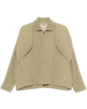 Homme Plissé Issey Miyake Pleated Layered Jacket - Natural