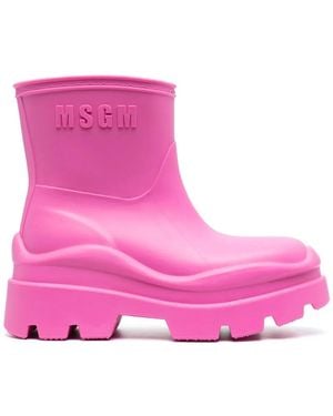 MSGM Lug-Sole Rain Boots - Pink