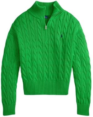 Polo Ralph Lauren Pullover Mit Kurzem Reißverschluss - Grün