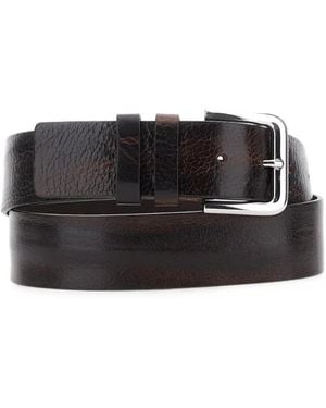 Tela Grained Leather Belt - Black