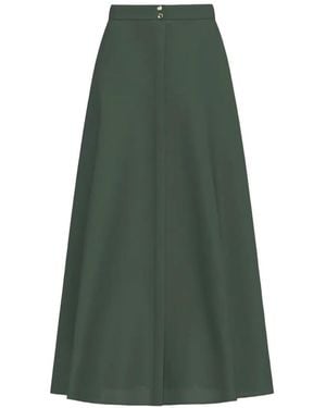 Marella A-Line Button-Fastening Skirt - Green