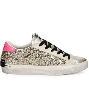 Crime London Distressed Glitter-Details Trainers - White