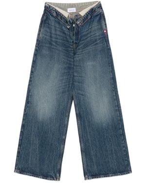 AMISH Fold-Over Wide-Leg Jeans - Blue