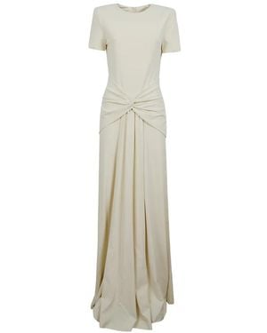 Roland Mouret Twist-Detail Short-Sleeve Gown - White