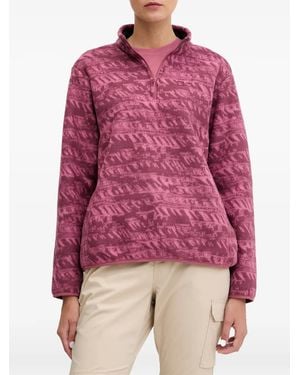 Jack Wolfskin Big Sky Zipped Patterned Sweatshirt - Rosso
