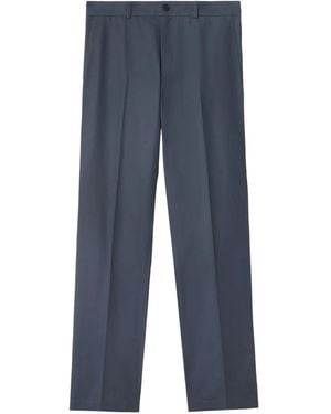 Burberry Cotton Tailored Trousers - Blue