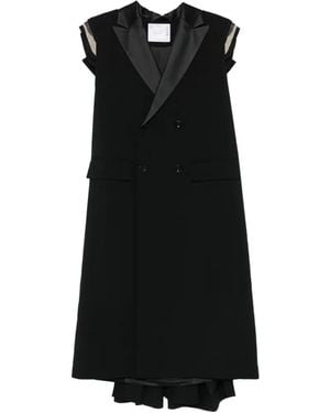 Sacai Manteau À Boutonnière Croisée - Black