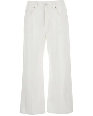 Brunello Cucinelli Jeans Con Applicazione Logo - Bianco